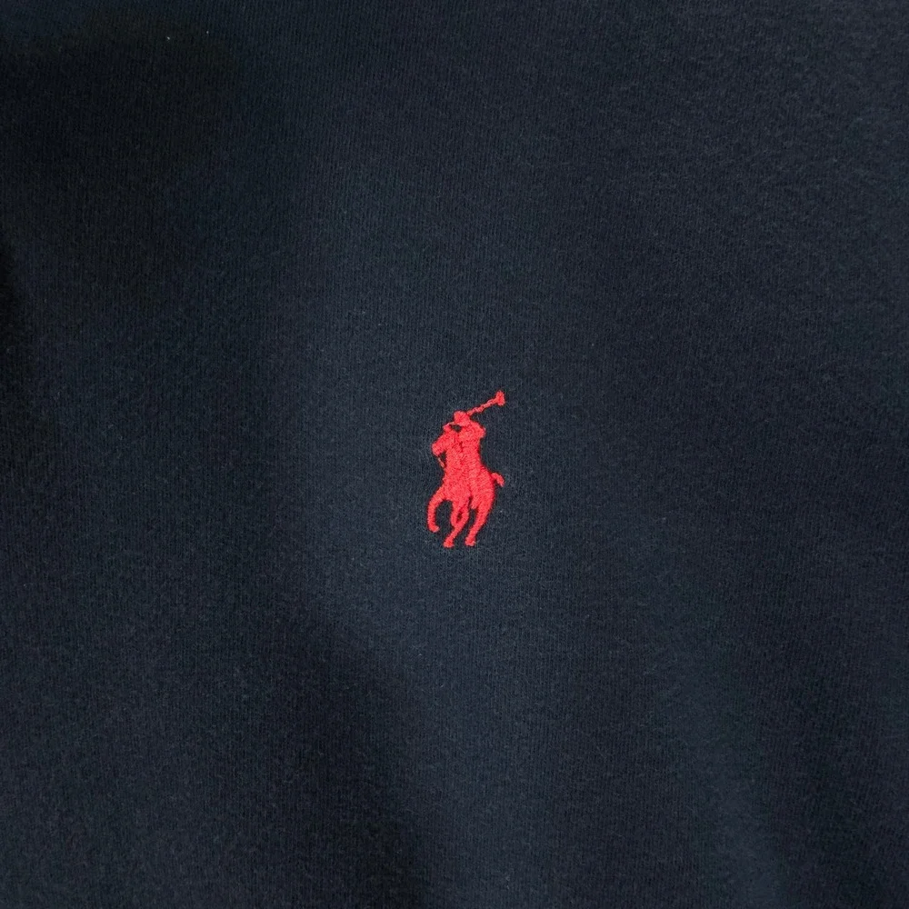 Vintage Polo Ralph Lauren Men L Black Red Pony Logo Streetwear Short Sleeve Polo